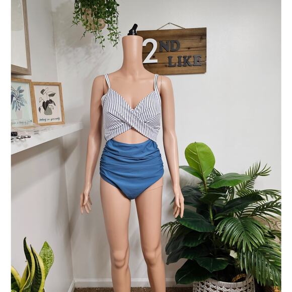 Eomenie Women's one piece Swimsuit Tummy control cutout high waisted size Large - Picture 2 of 5